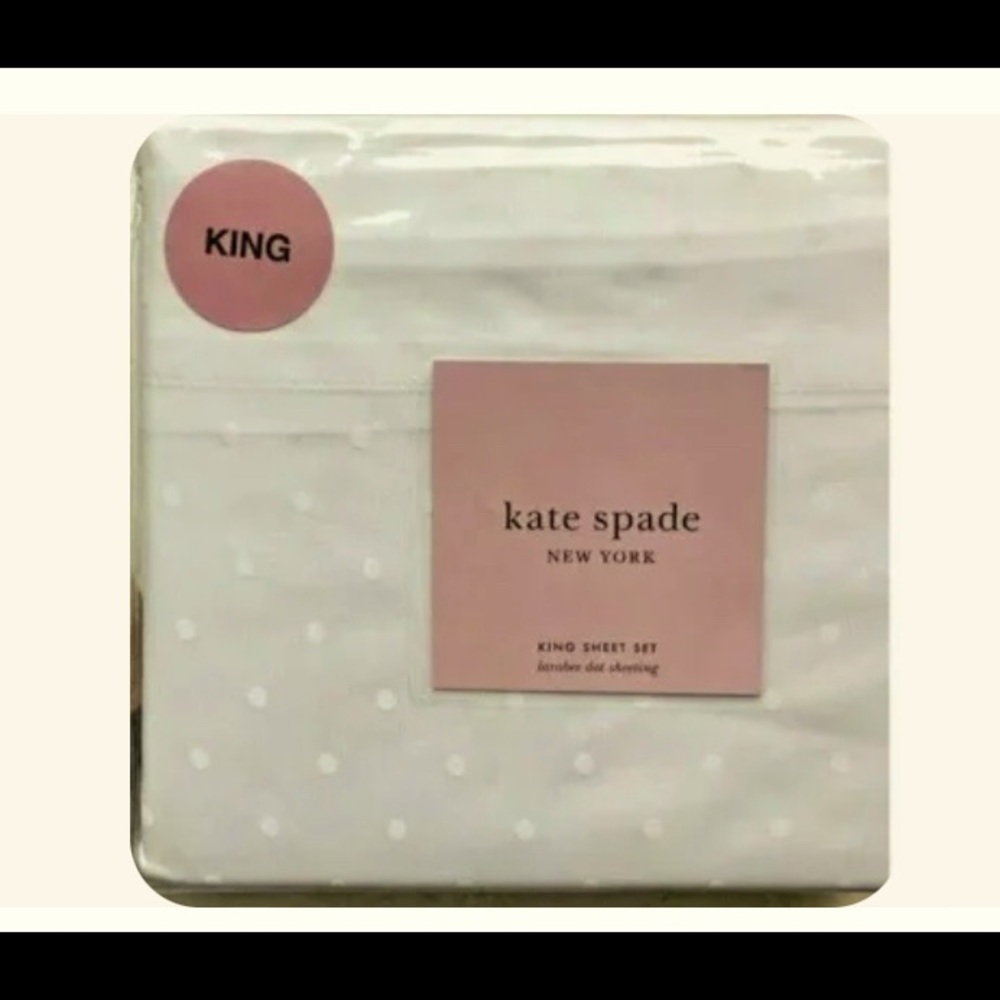 Kate Spade polka dot King sheet set. Used but in good condition.